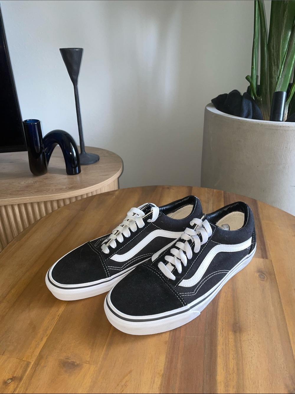 Vans Black and White Old Skool Low Top Sneakers